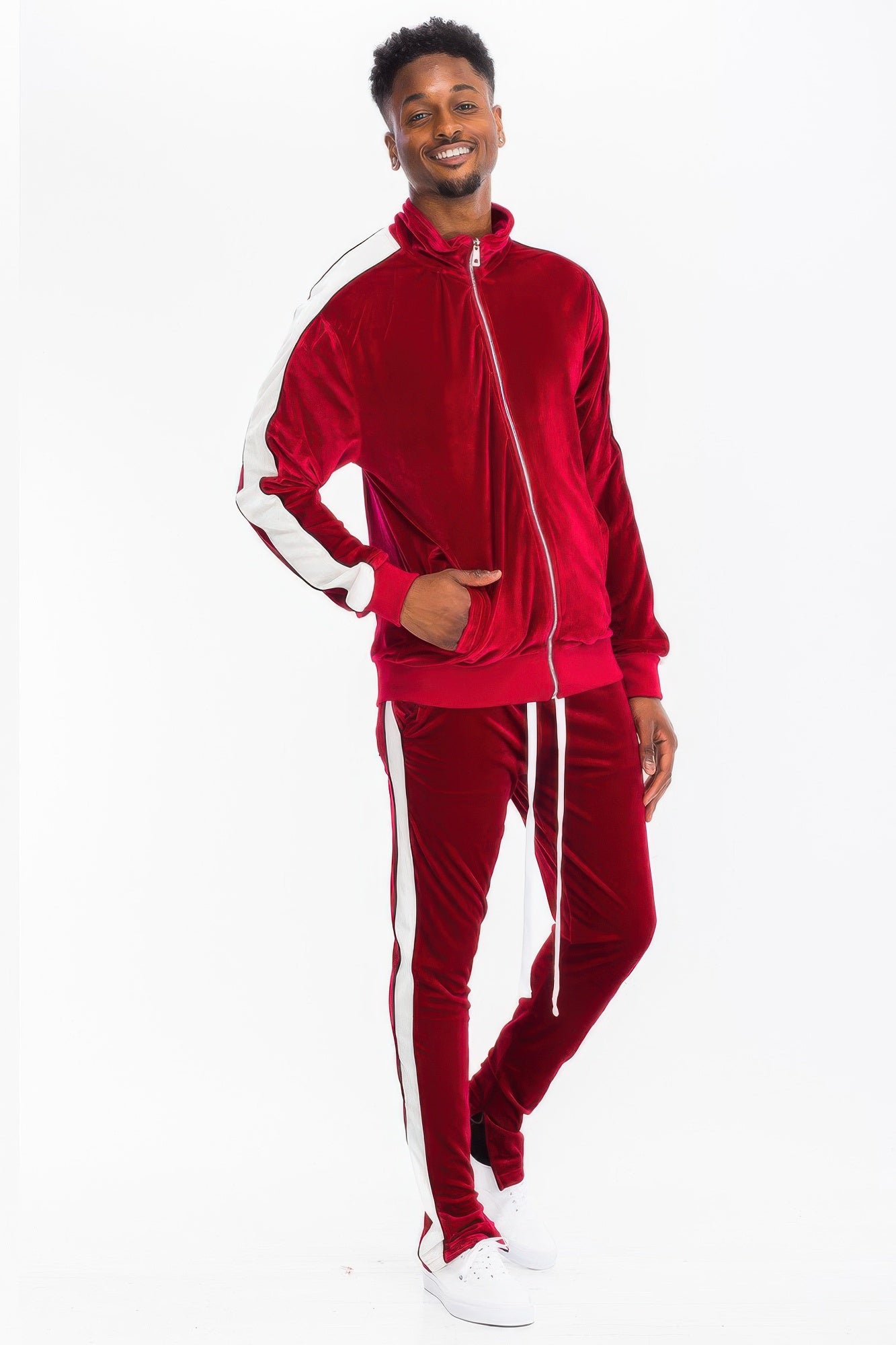 Men's Luxe Velour Track Suit with Jacket and Pants