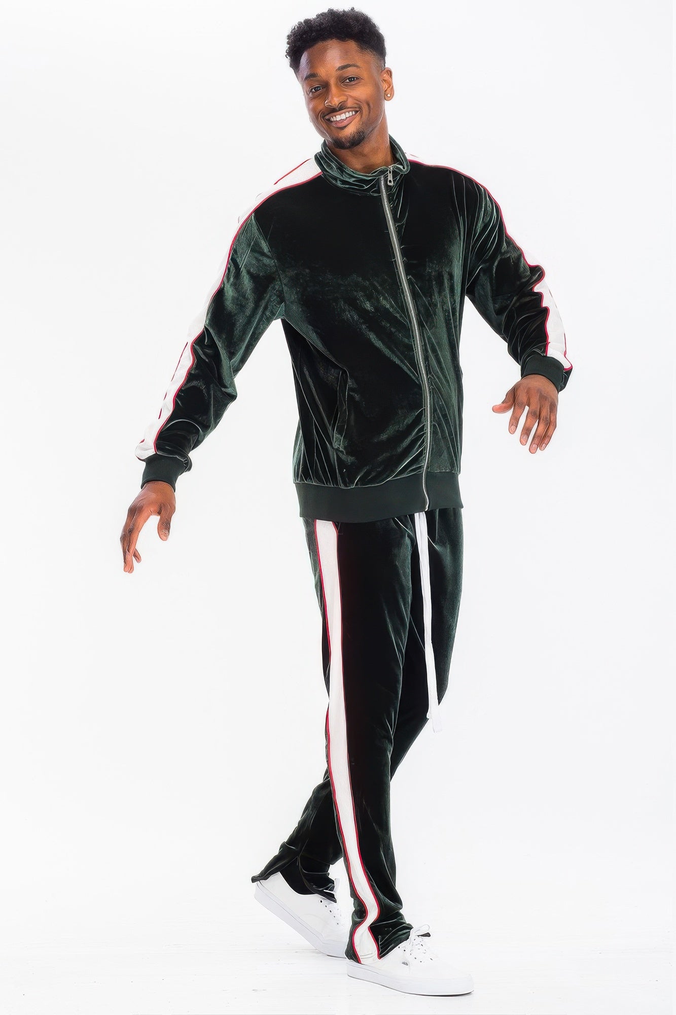 Men's Luxe Velour Track Suit with Jacket and Pants