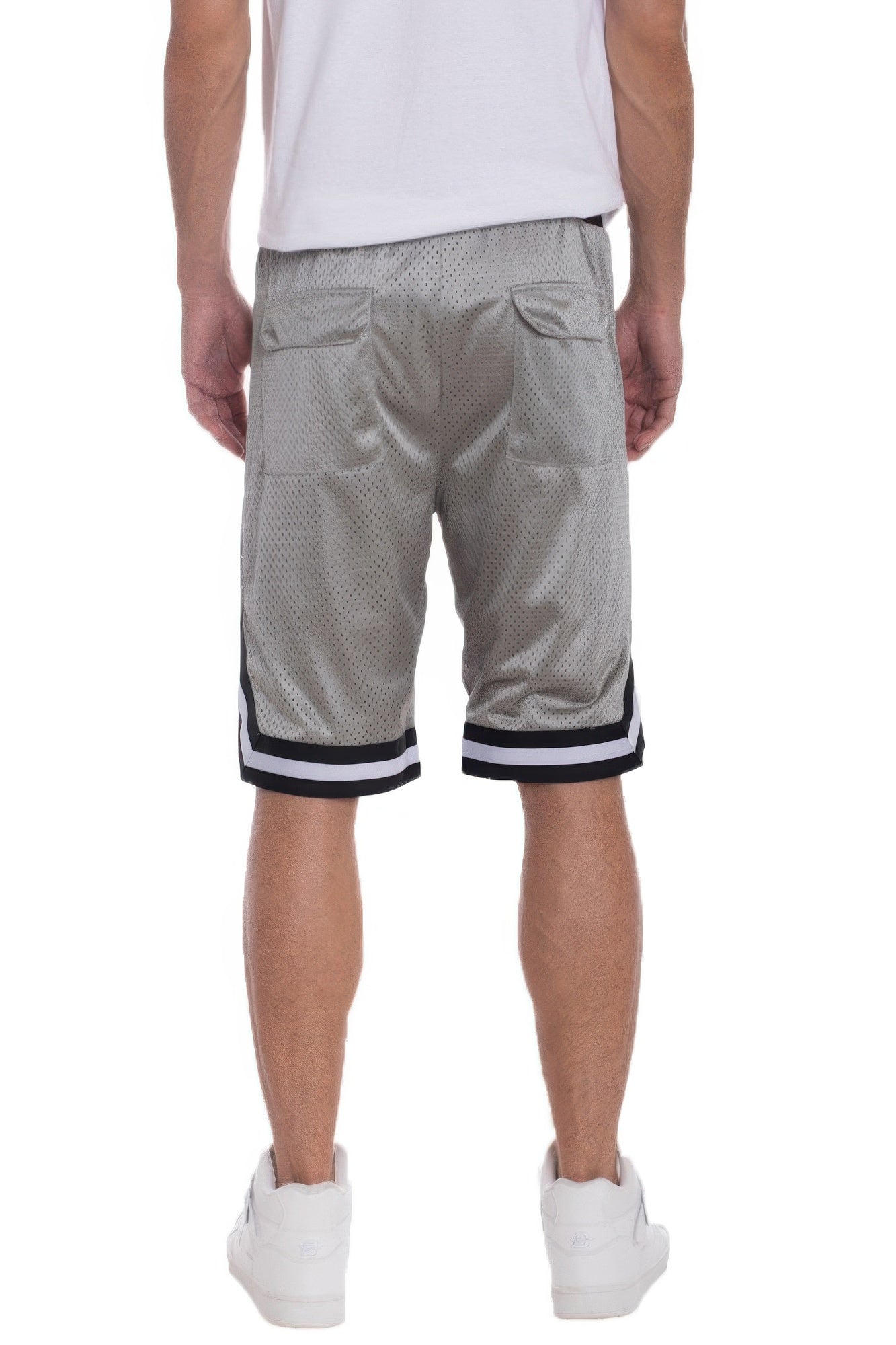 Striped Band Solid Basketball Shorts