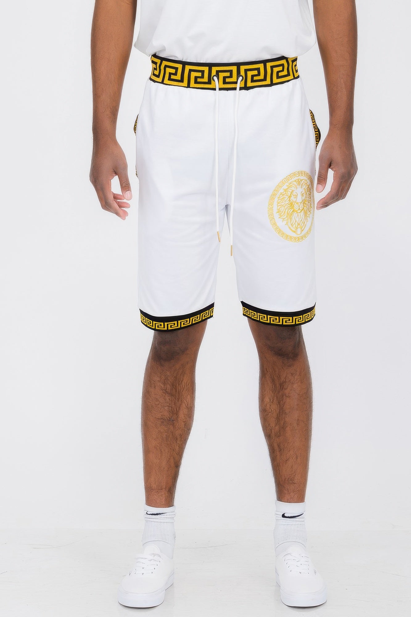 Mens Black And Gold Detail Shorts