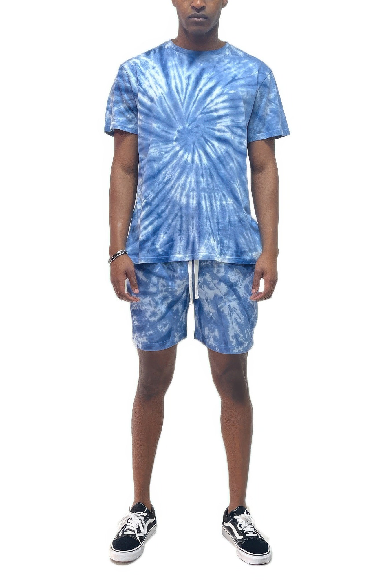 Vibrant Tie-Dye Shirt and Shorts Ensemble