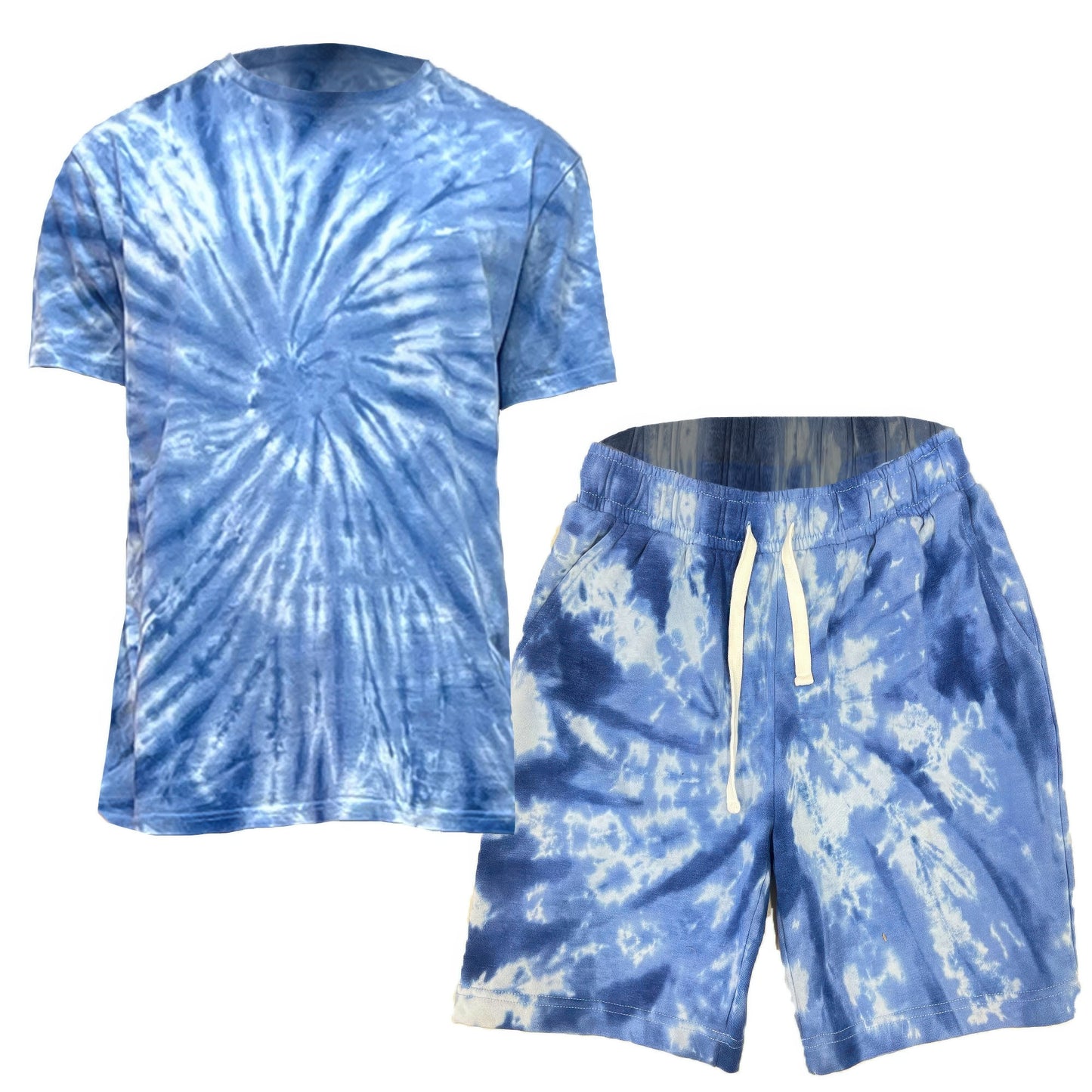 Vibrant Tie-Dye Shirt and Shorts Ensemble