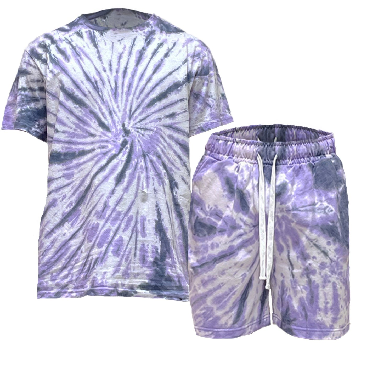 Vibrant Tie-Dye Shirt and Shorts Ensemble