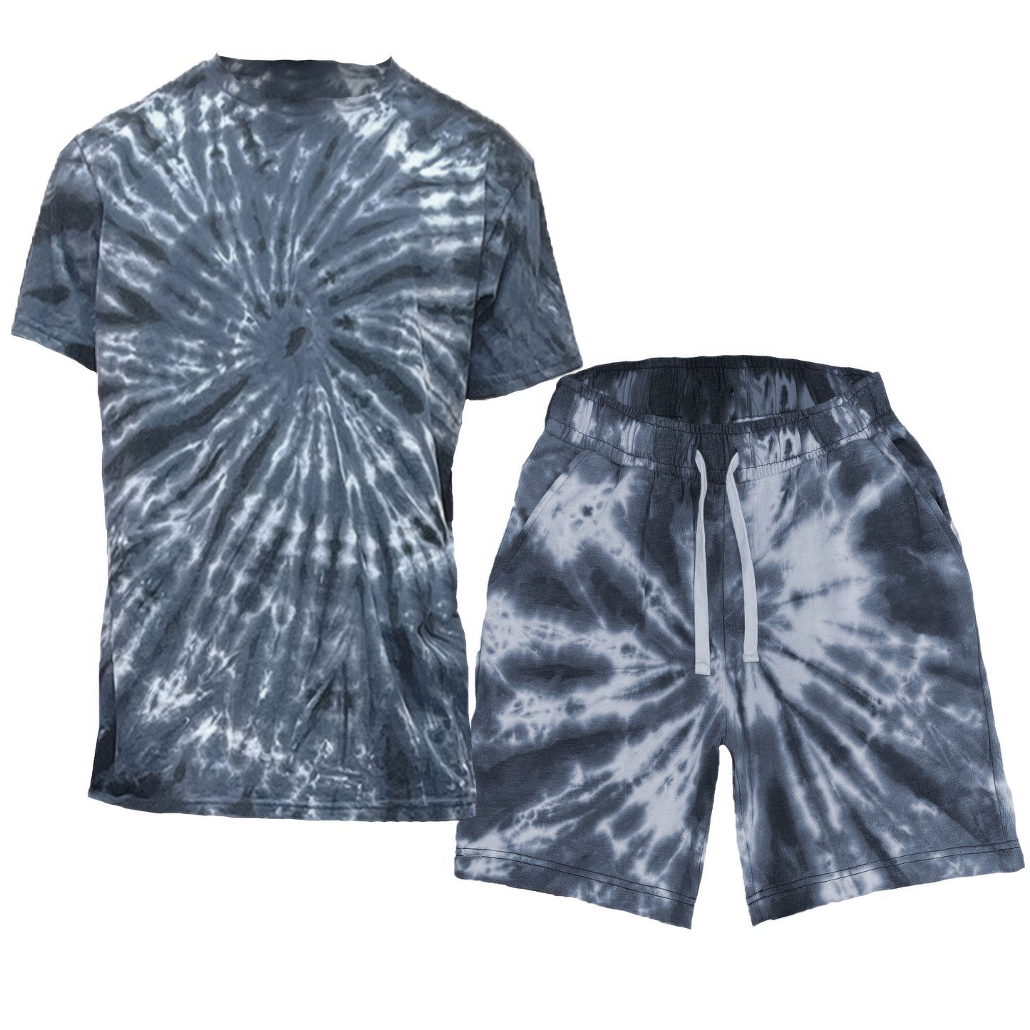 Vibrant Tie-Dye Shirt and Shorts Ensemble