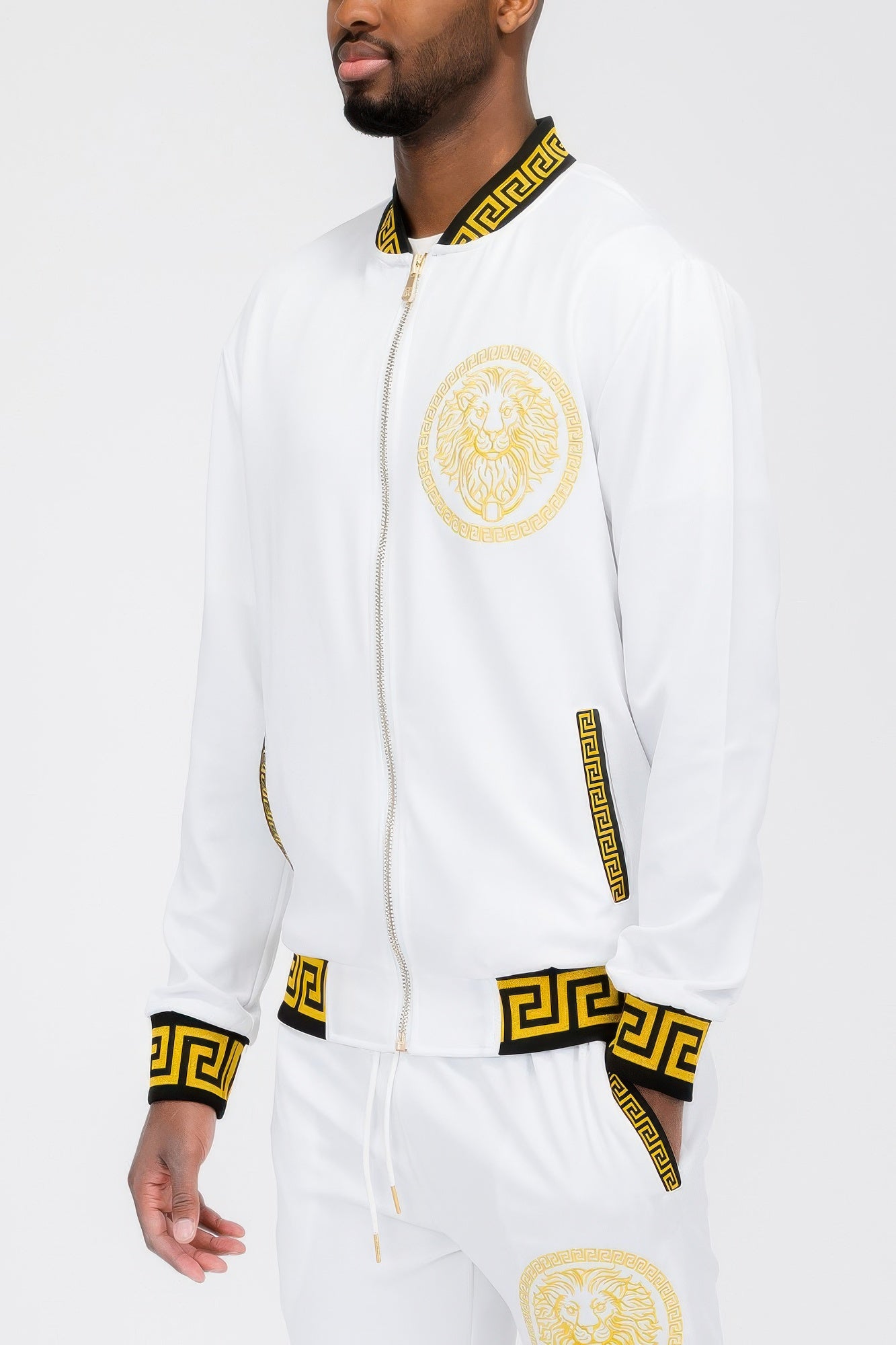 Men's Luxurious Black and Gold Track Suit