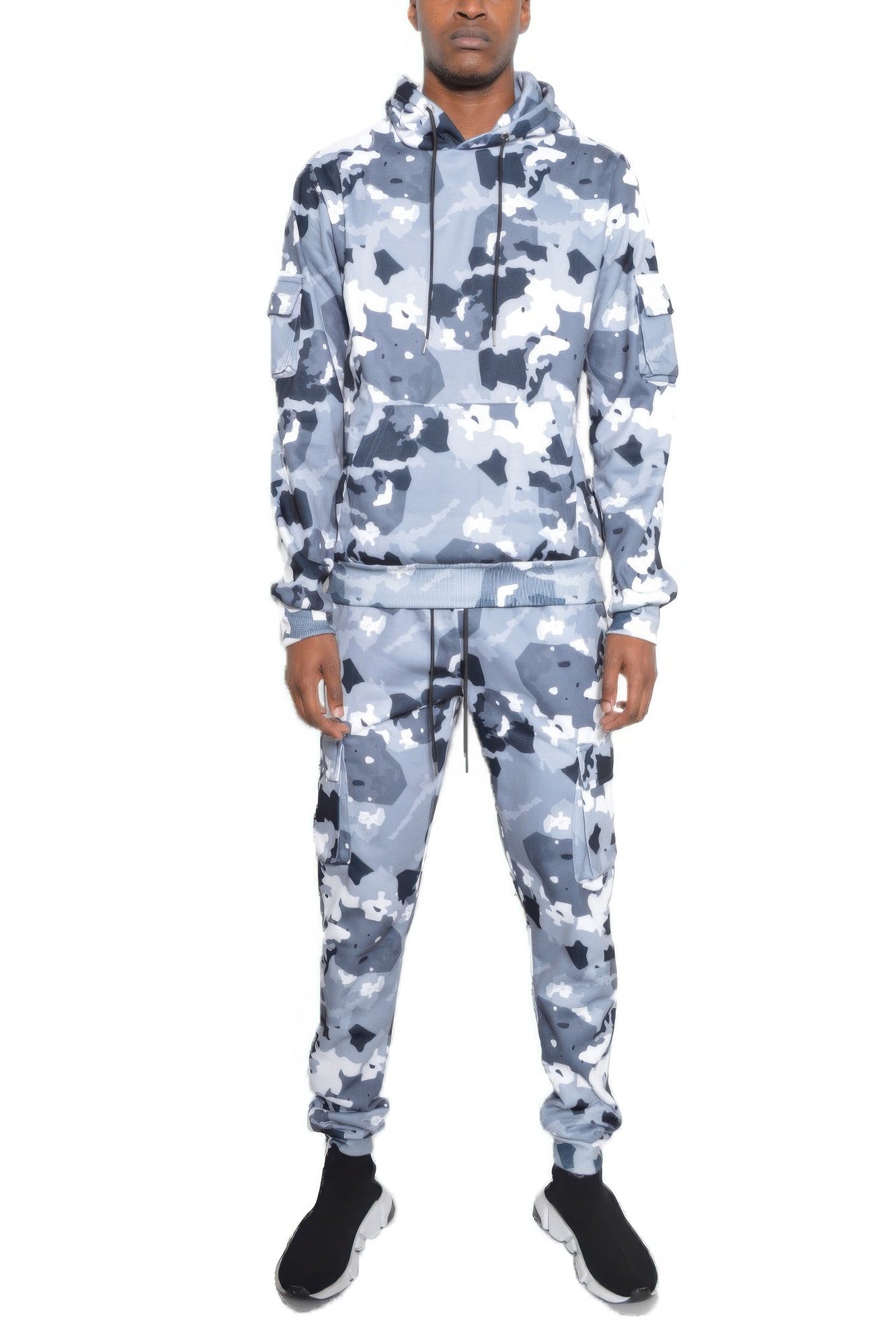 Men's Camouflage Cotton Hoodie and Sweatpants Set