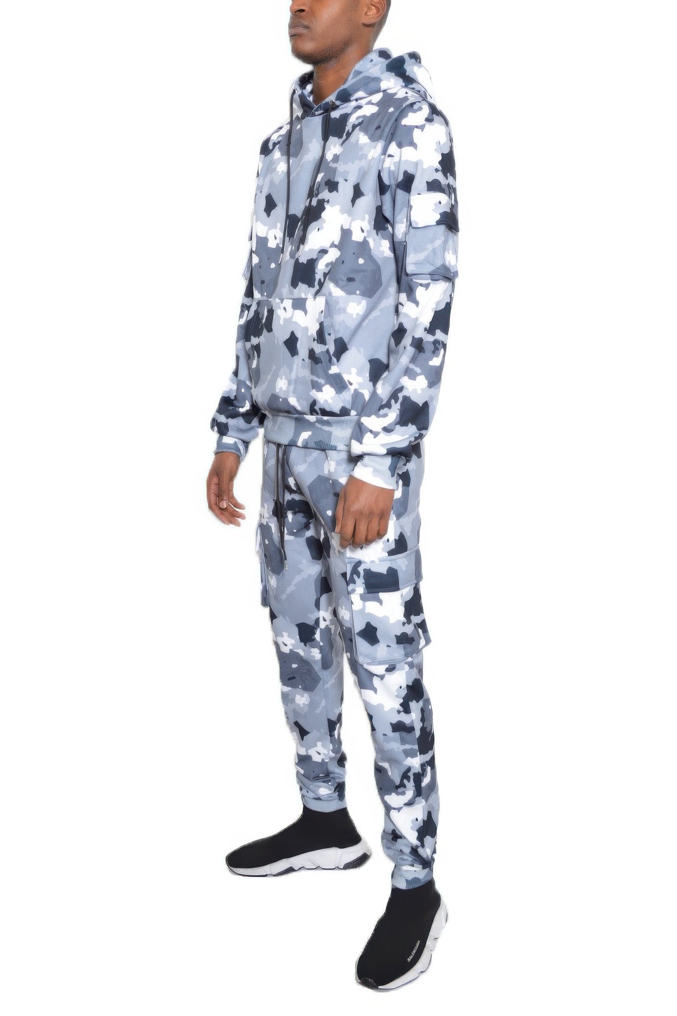 Men's Camouflage Cotton Hoodie and Sweatpants Set