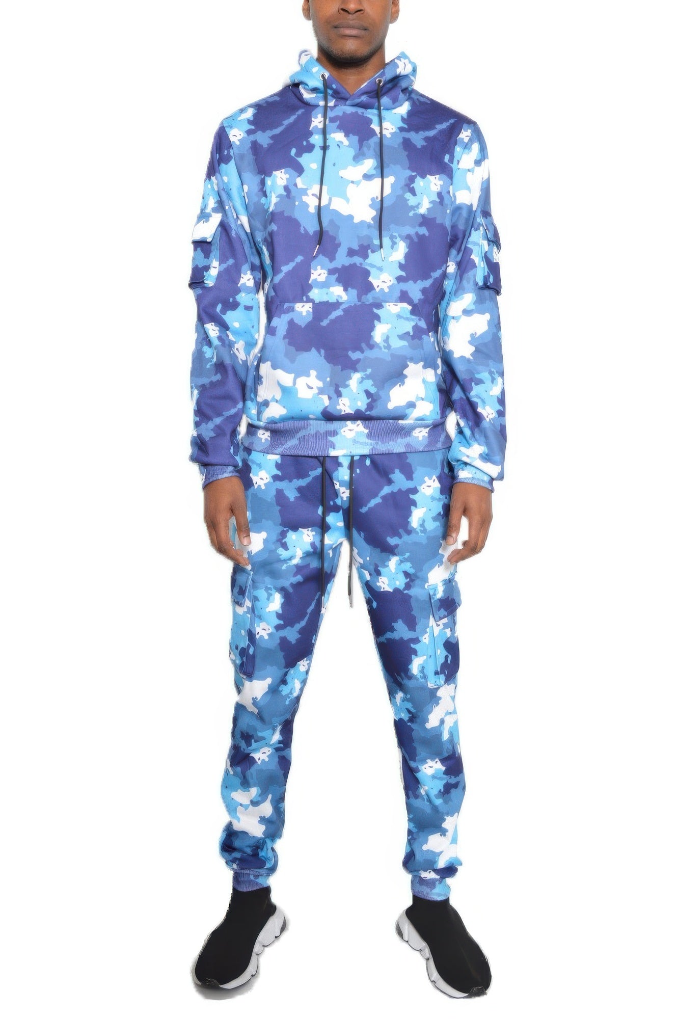 Men's Camouflage Cotton Hoodie and Sweatpants Set