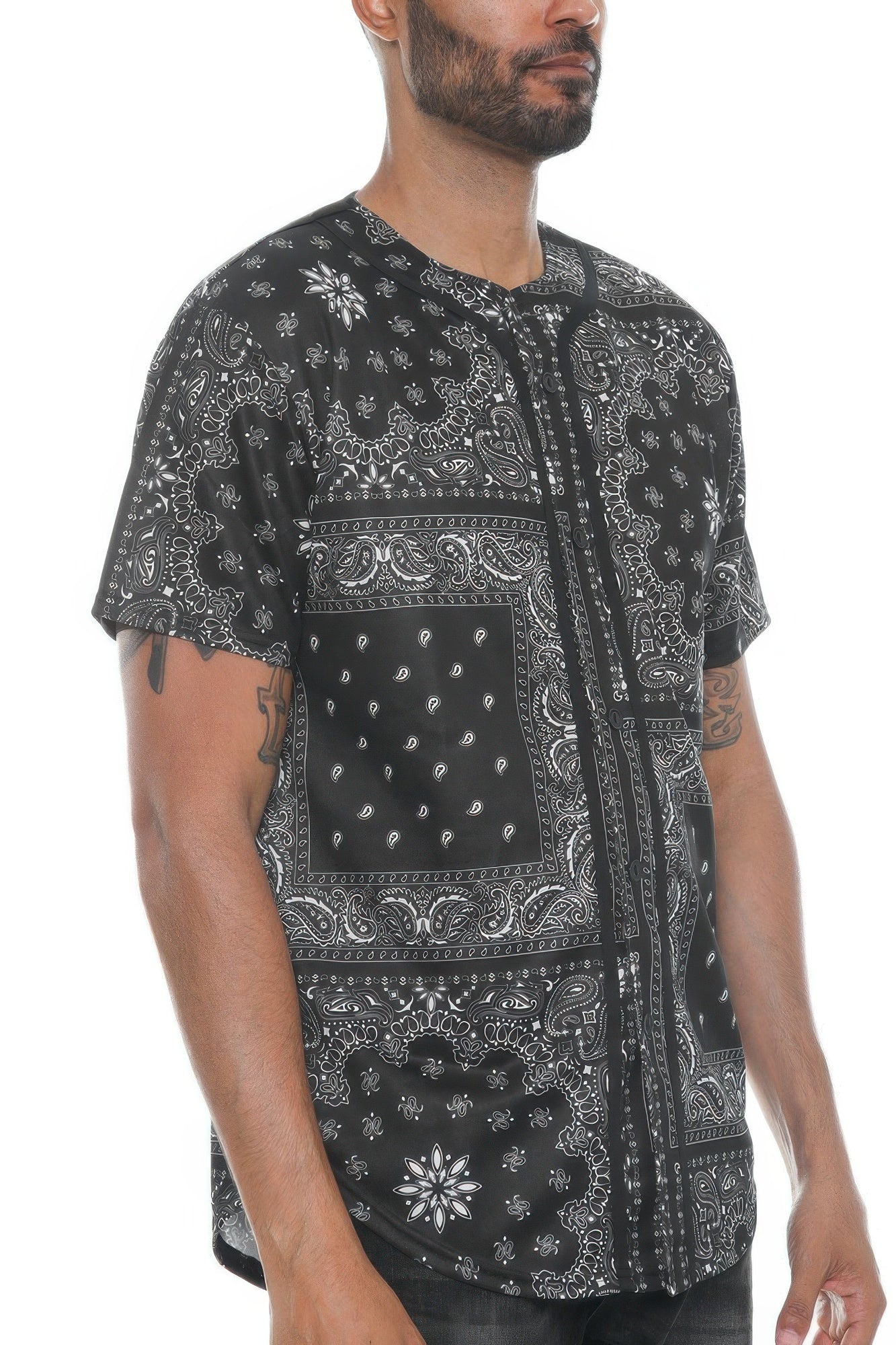 Bandana Print Baseball Jersey