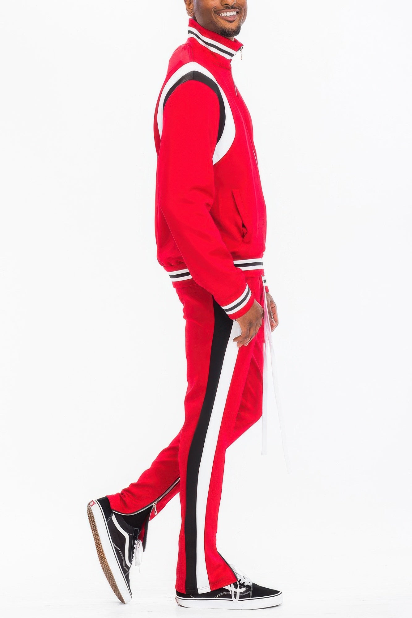 Men's Athletic Two Stripe Tracksuit Set