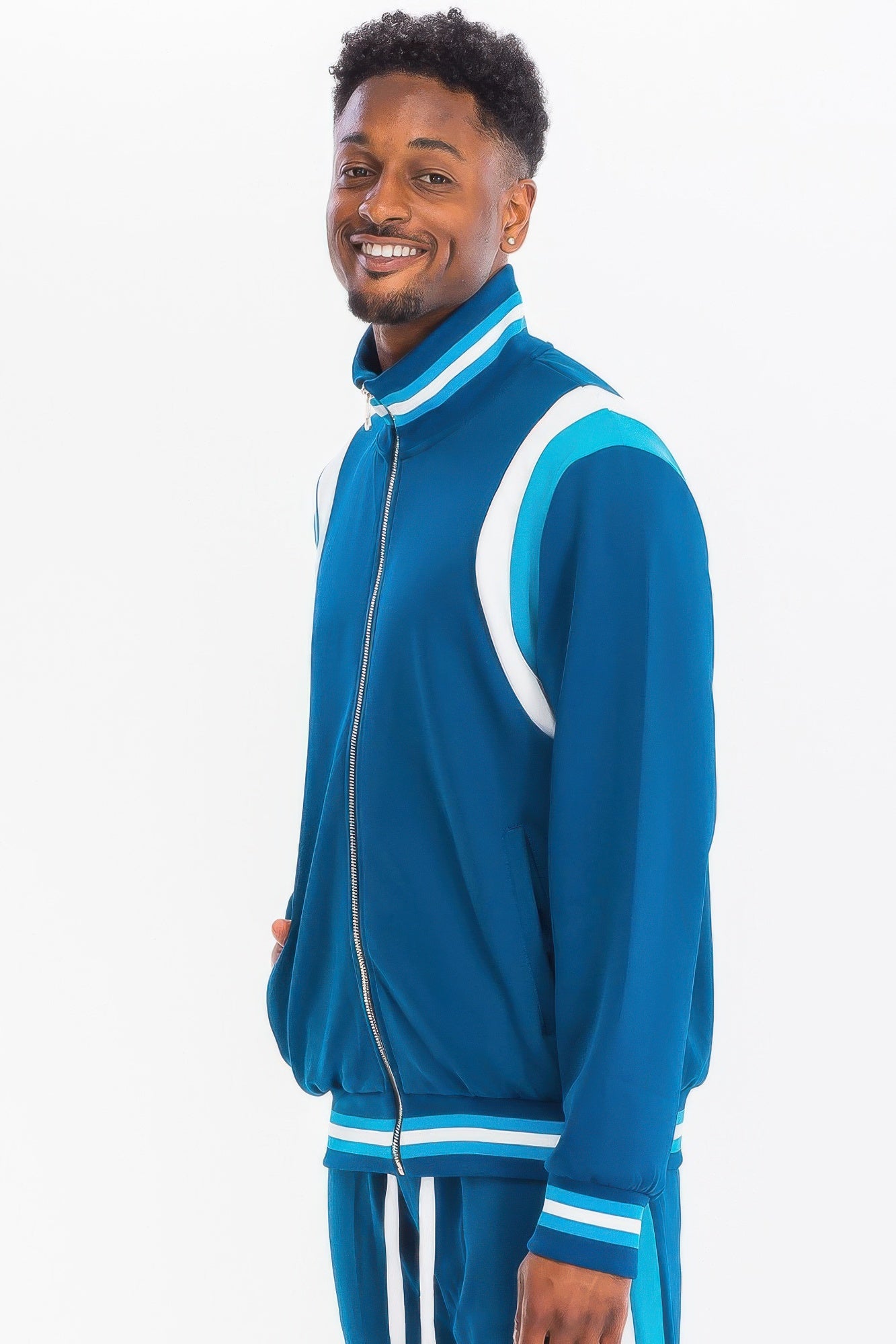 Dynamic Chevron Striped Track Jacket