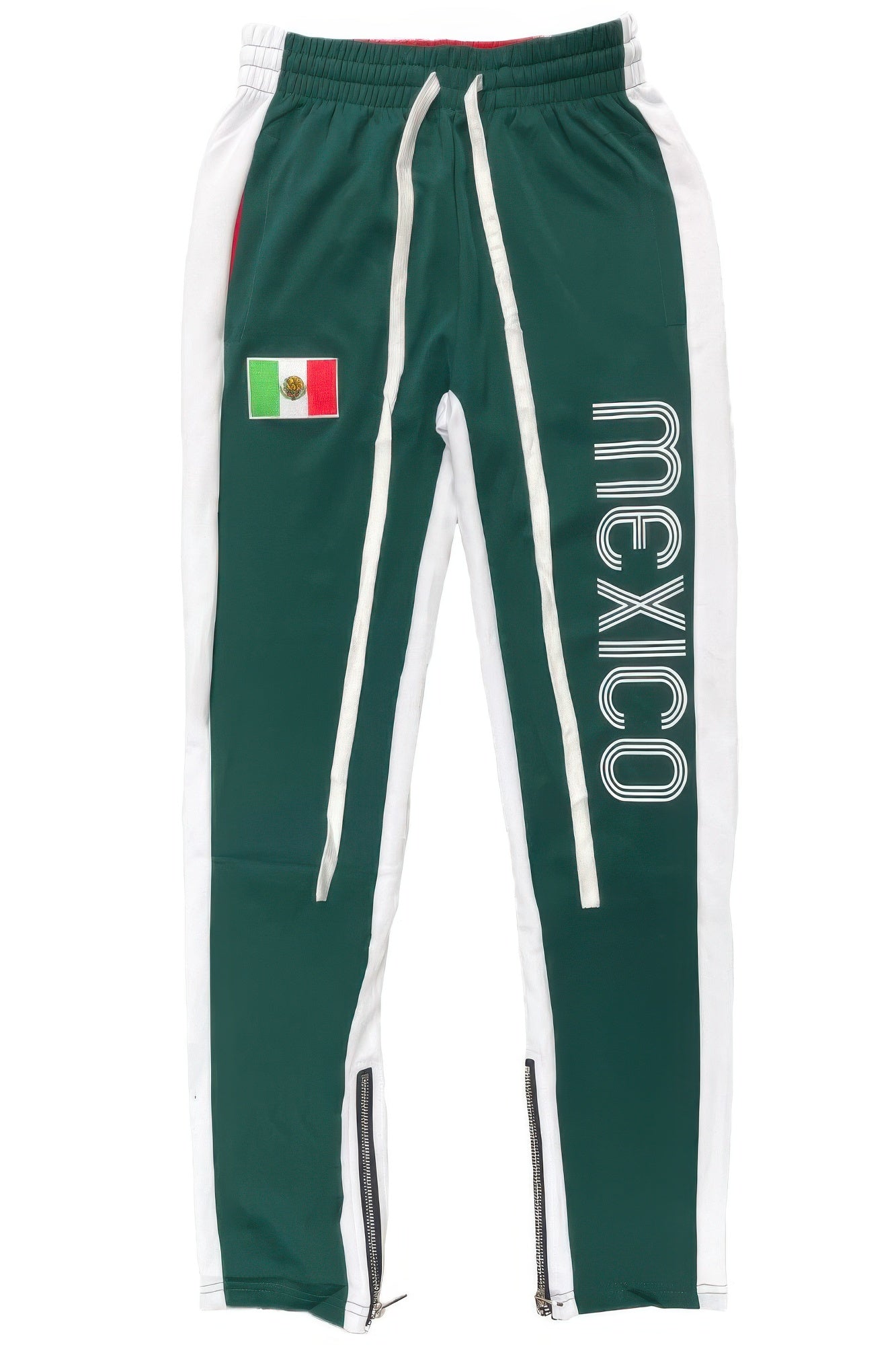 Men's Bold Mexico Flag Color Block Athletic Pants