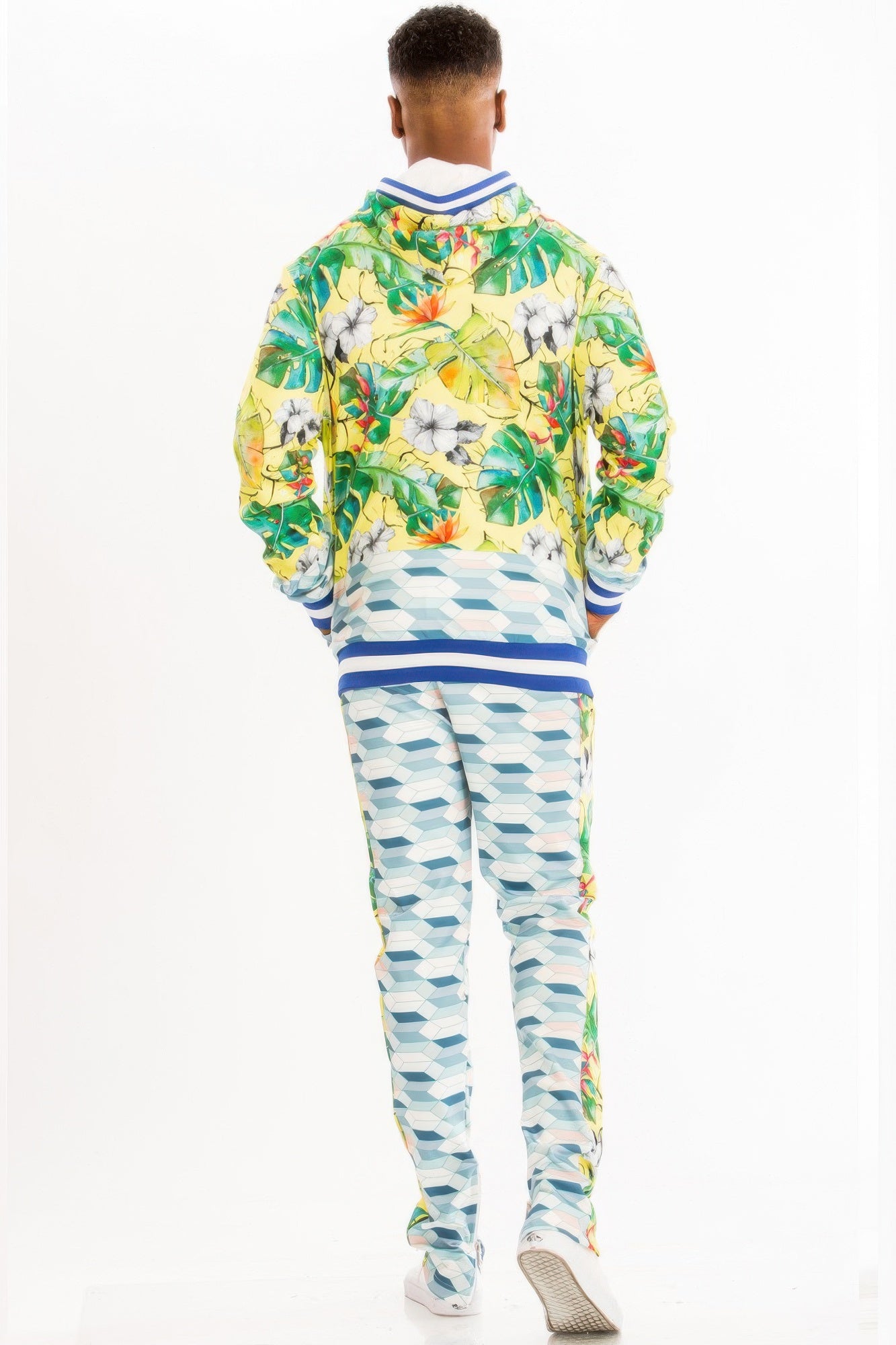 Vibrant Print Hoodie and Sweatpants Set