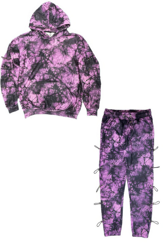 Crystal Wash Tie-Dye Hoodie and Sweatpants Set