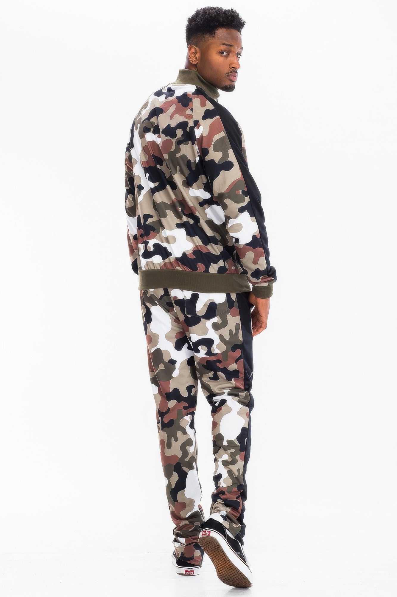 Camo Striped Athletic Track Set with Jacket and Pants