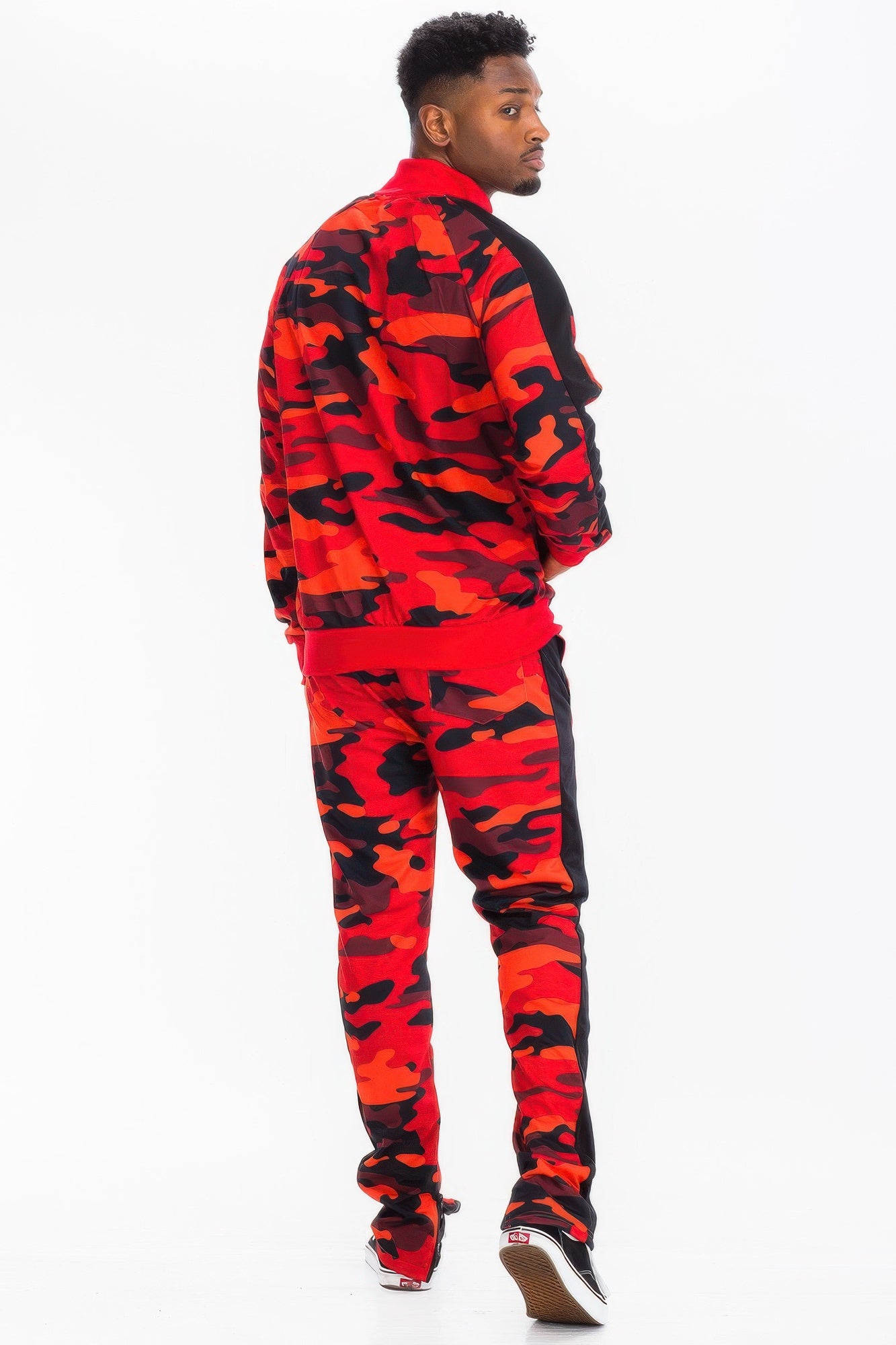 Camo Striped Athletic Track Set with Jacket and Pants