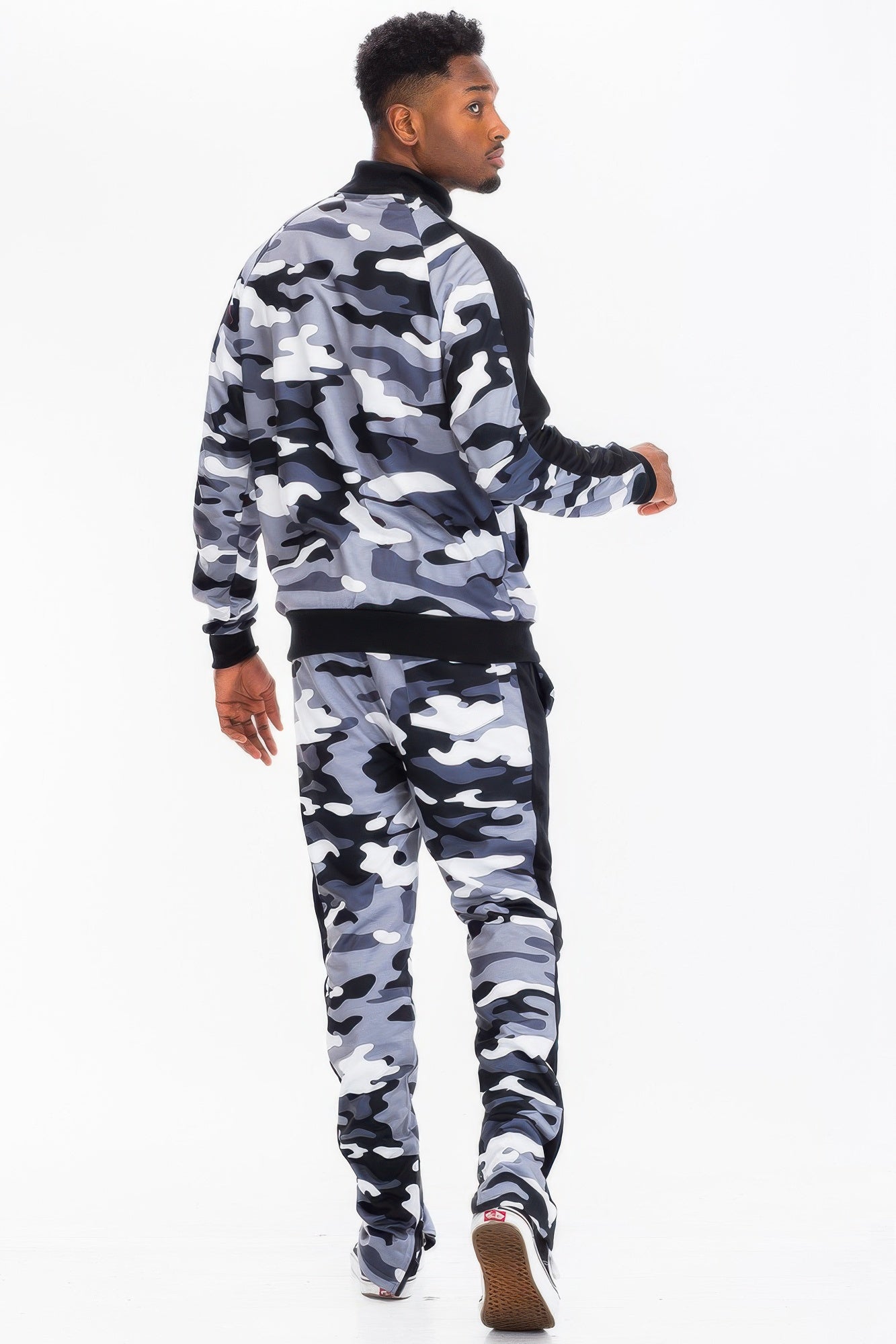 Camo Striped Athletic Track Set with Jacket and Pants