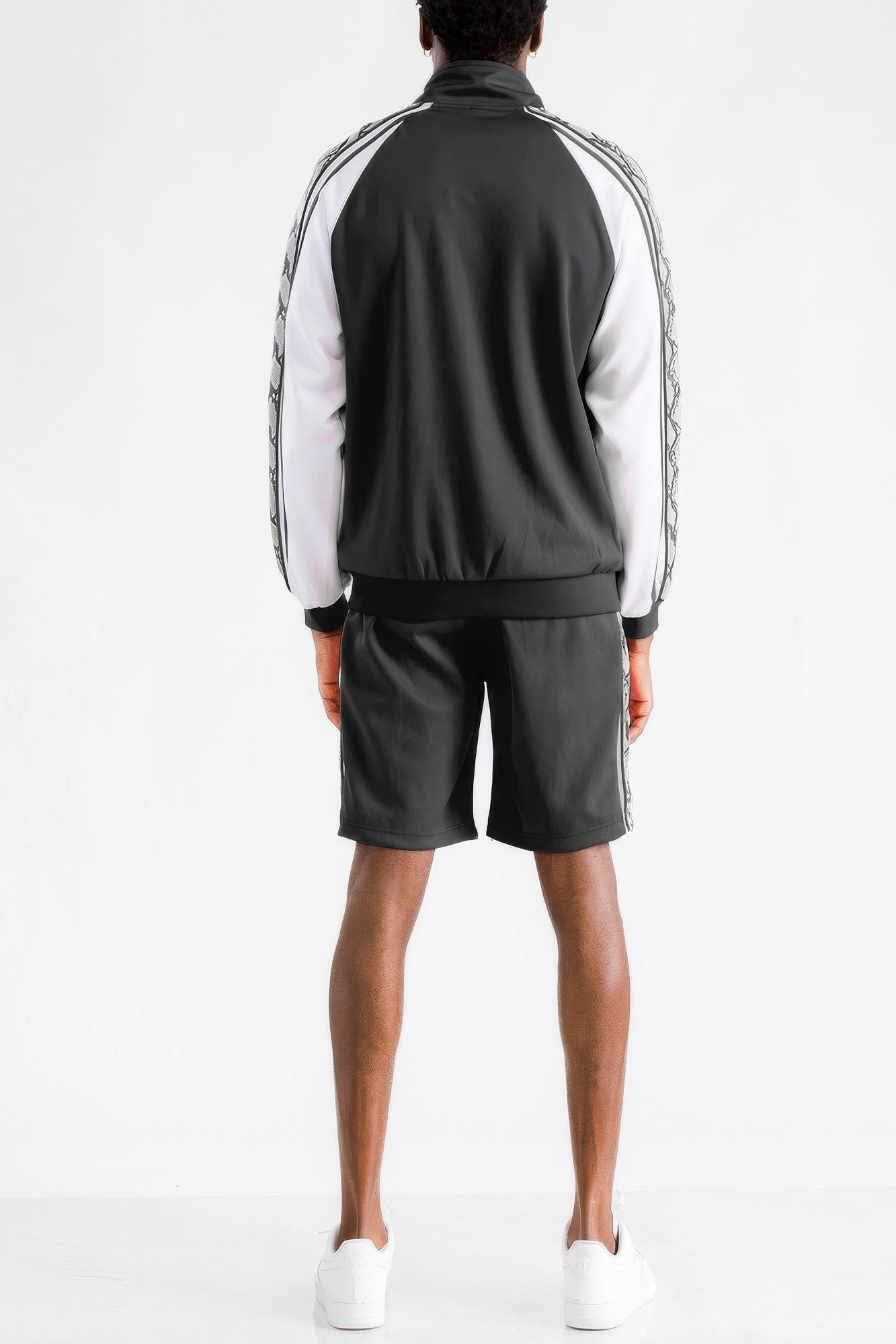 Serpent Striped Activewear Shorts Set