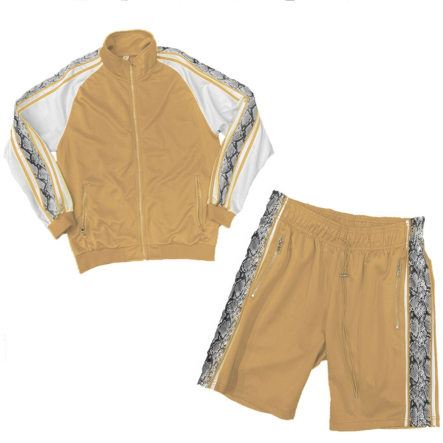 Serpent Striped Activewear Shorts Set