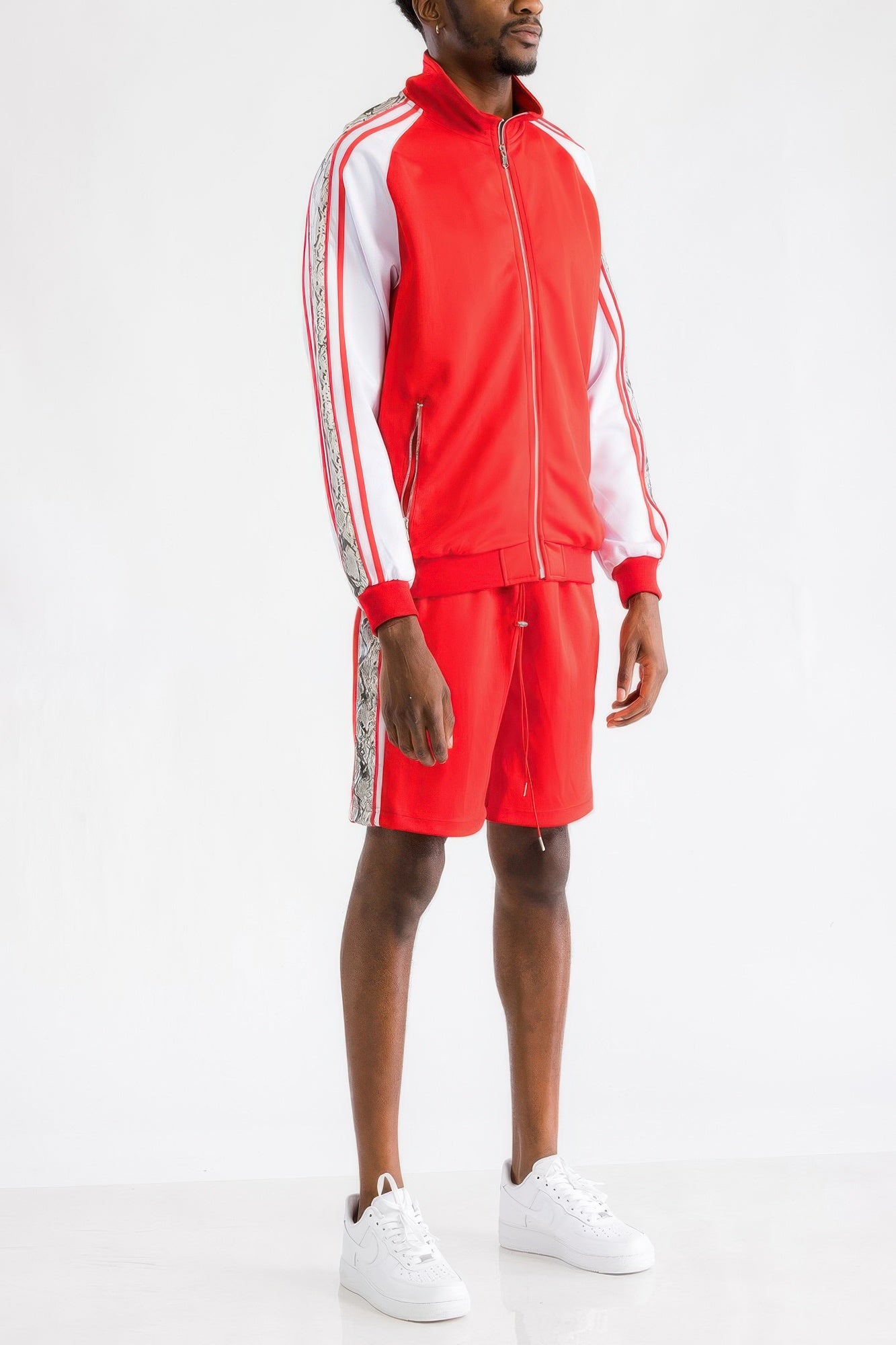 Serpent Striped Activewear Shorts Set