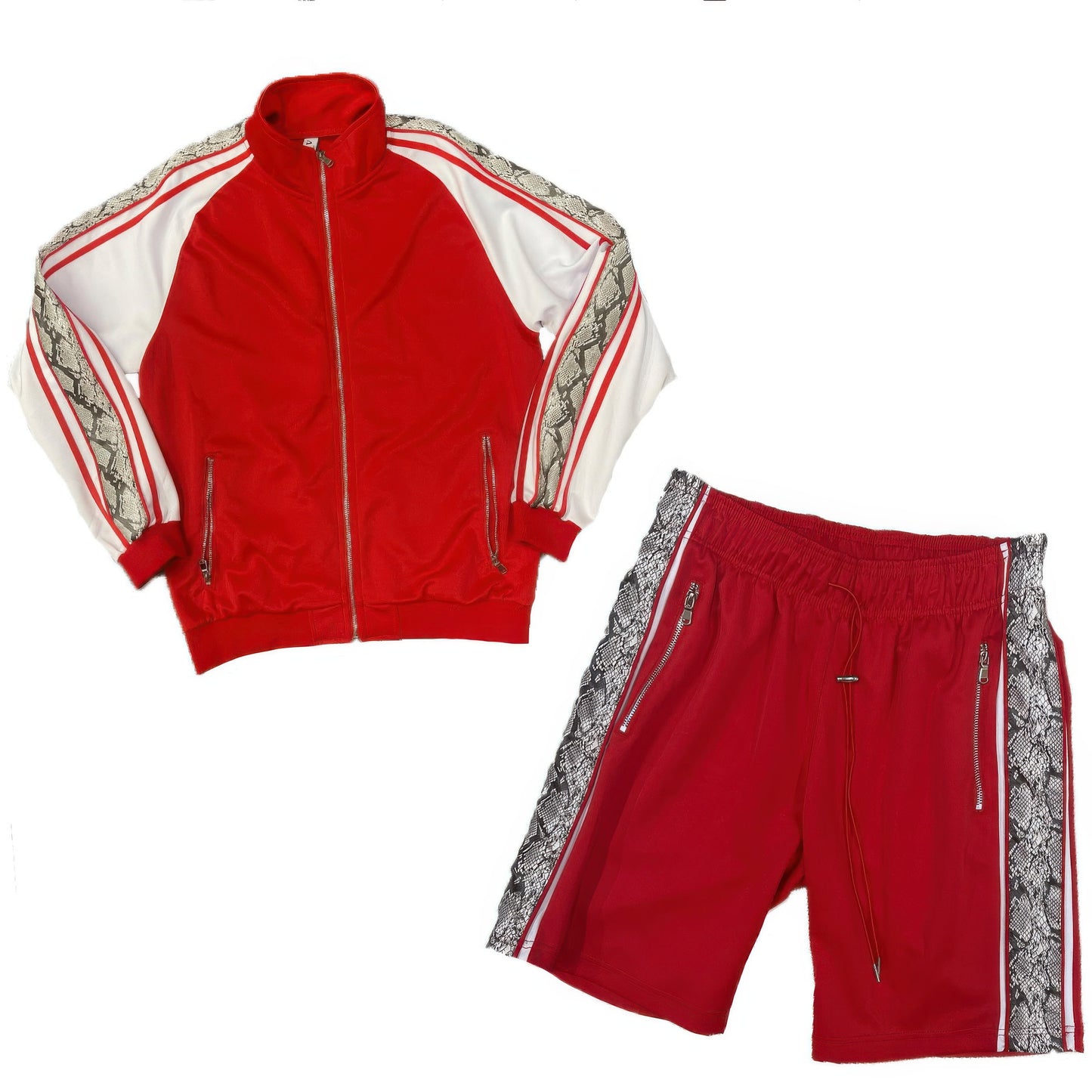 Serpent Striped Activewear Shorts Set