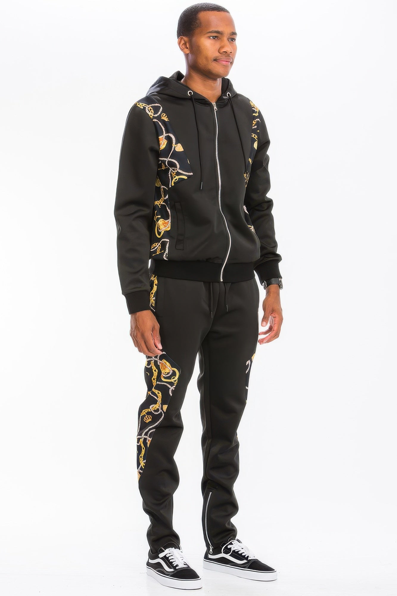 Sporty Printed Poly Span Tracksuit