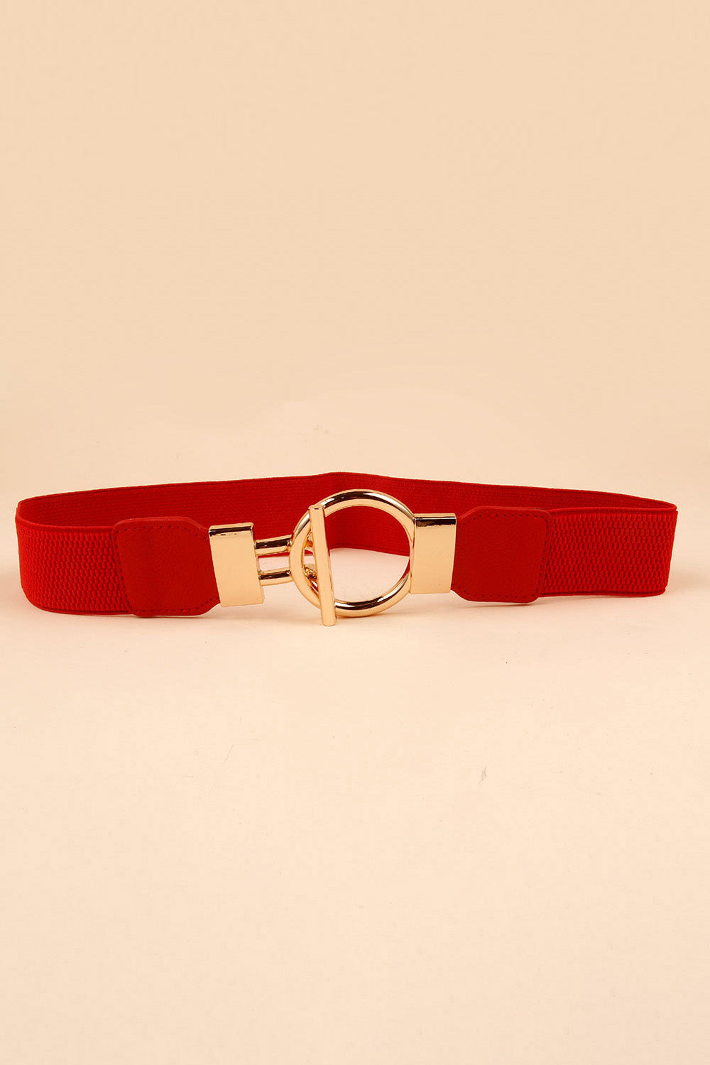 Round Zinc Alloy Buckle PU Leather Belt