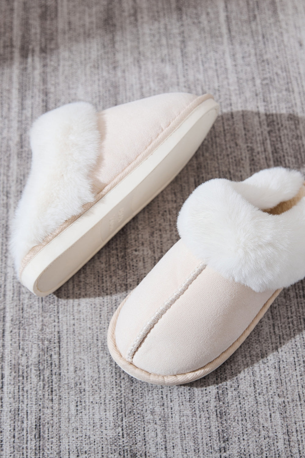 Cozy Faux Fur Round-Toe Slippers