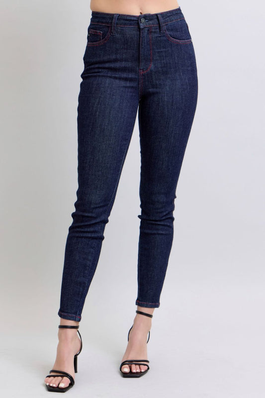 Judy Blue Full Size Heart Shaped Back Pockets Skinny Jeans - ShopEasier