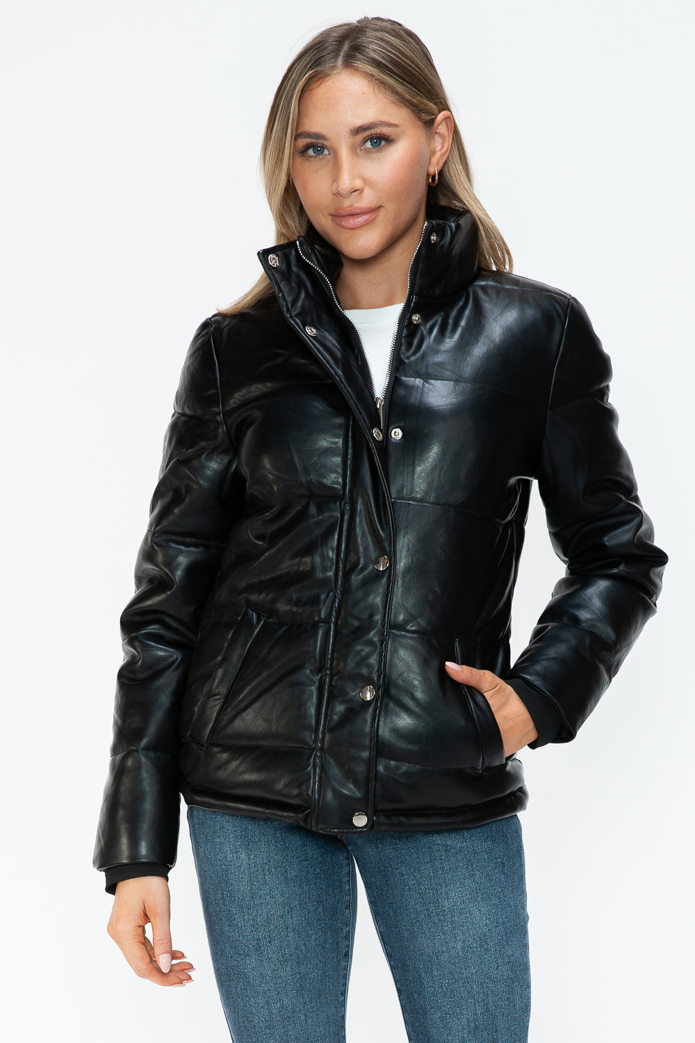 YMI Pocketed Zip Up Turtleneck Puffer Jacket - ShopEasier