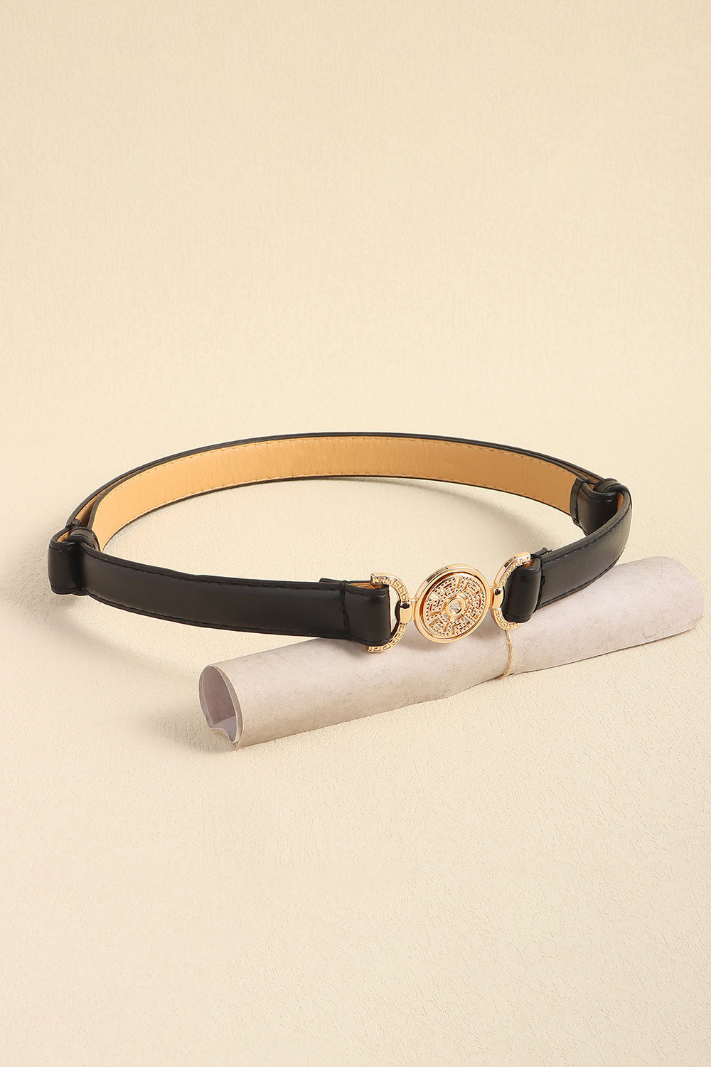 Glamorous Rhinestone-Embellished PU Leather Belt