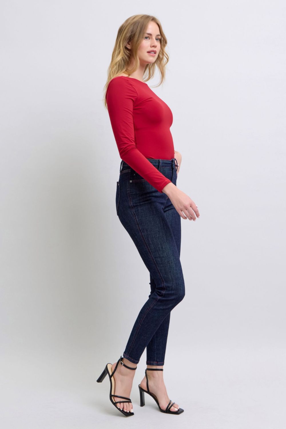 Judy Blue Full Size Heart Shaped Back Pockets Skinny Jeans - ShopEasier