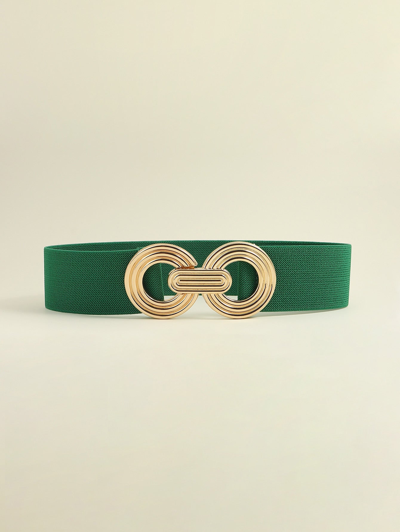 Geometric Alloy Buckle Stretch Belt