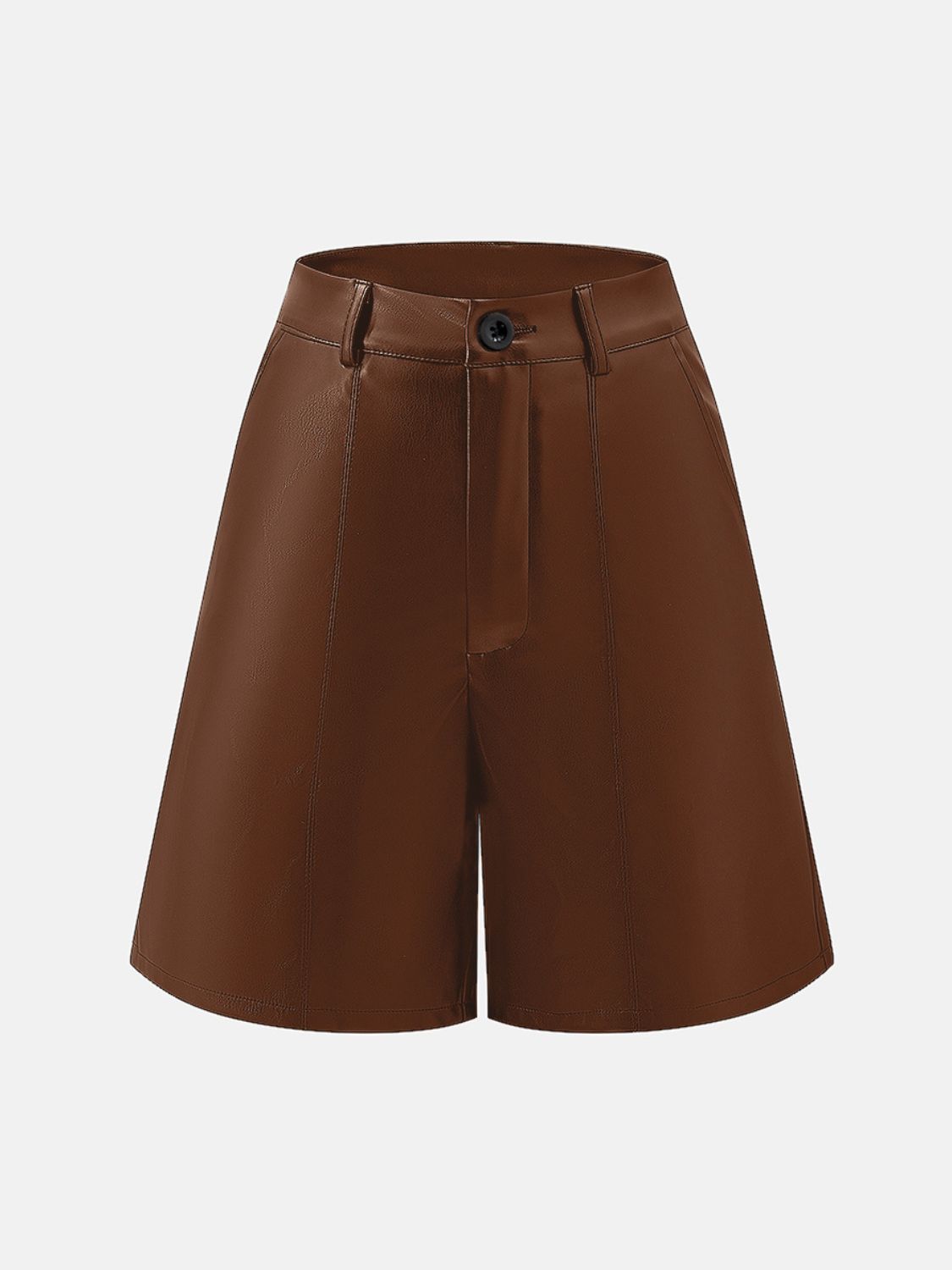 Faux Leather High Waist Shorts with Pockets