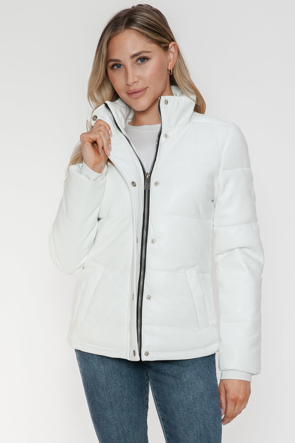 YMI Pocketed Zip Up Turtleneck Puffer Jacket - ShopEasier