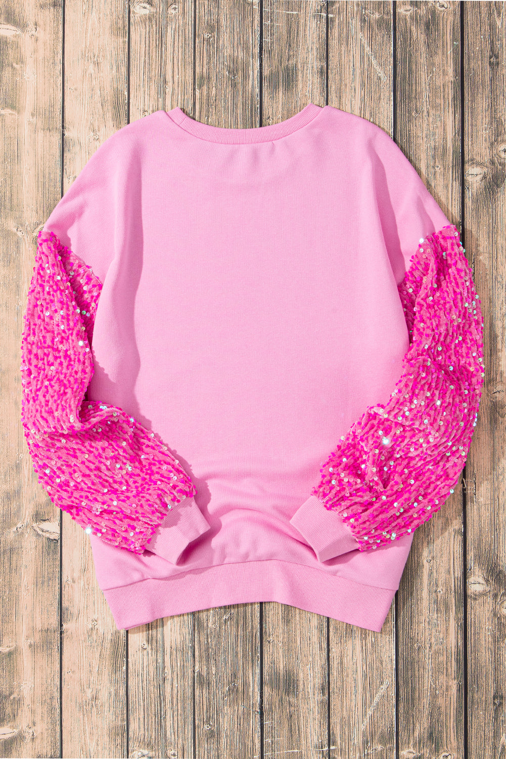 Sparkling Heart Sequin Long Sleeve Sweatshirt for Valentine's Day