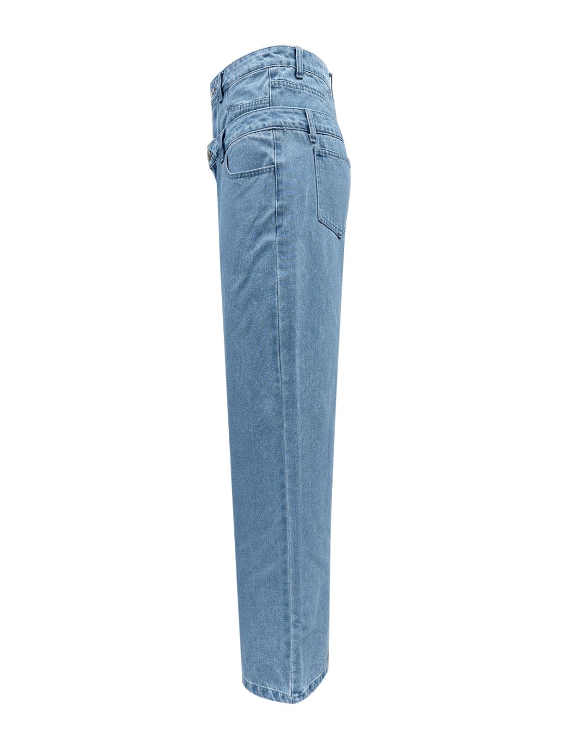 Faux Layered High Waist Jeans - ShopEasier