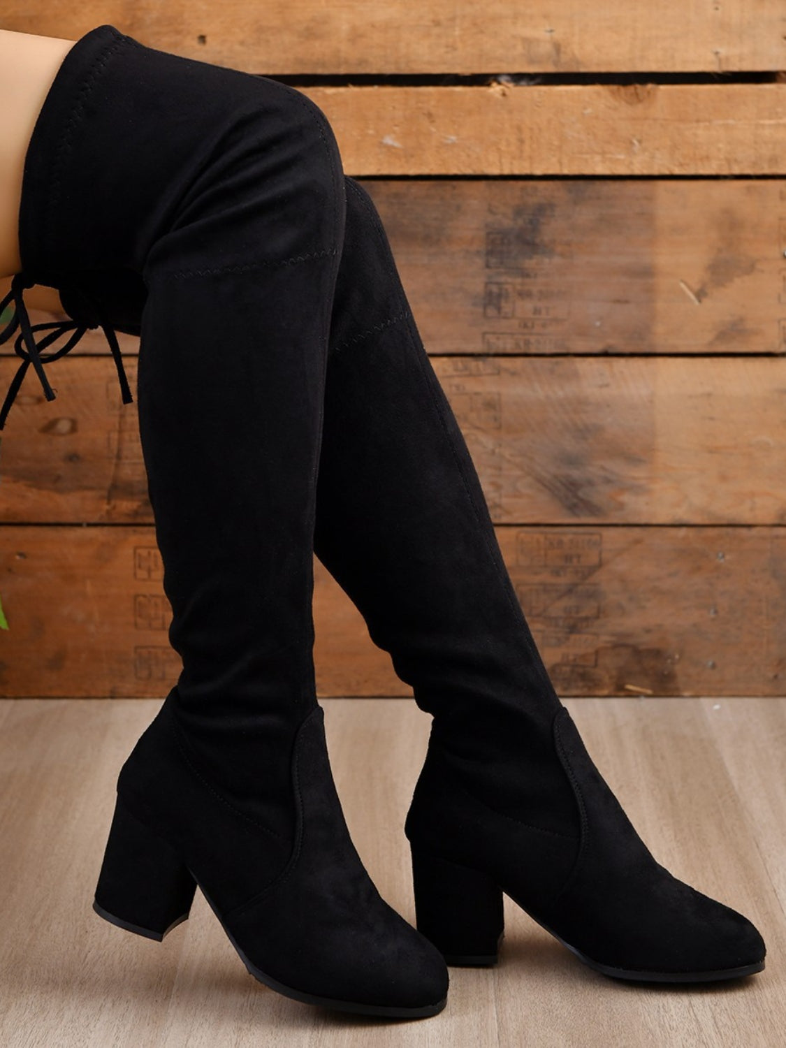 Round Toe Block Heel Boots - ShopEasier