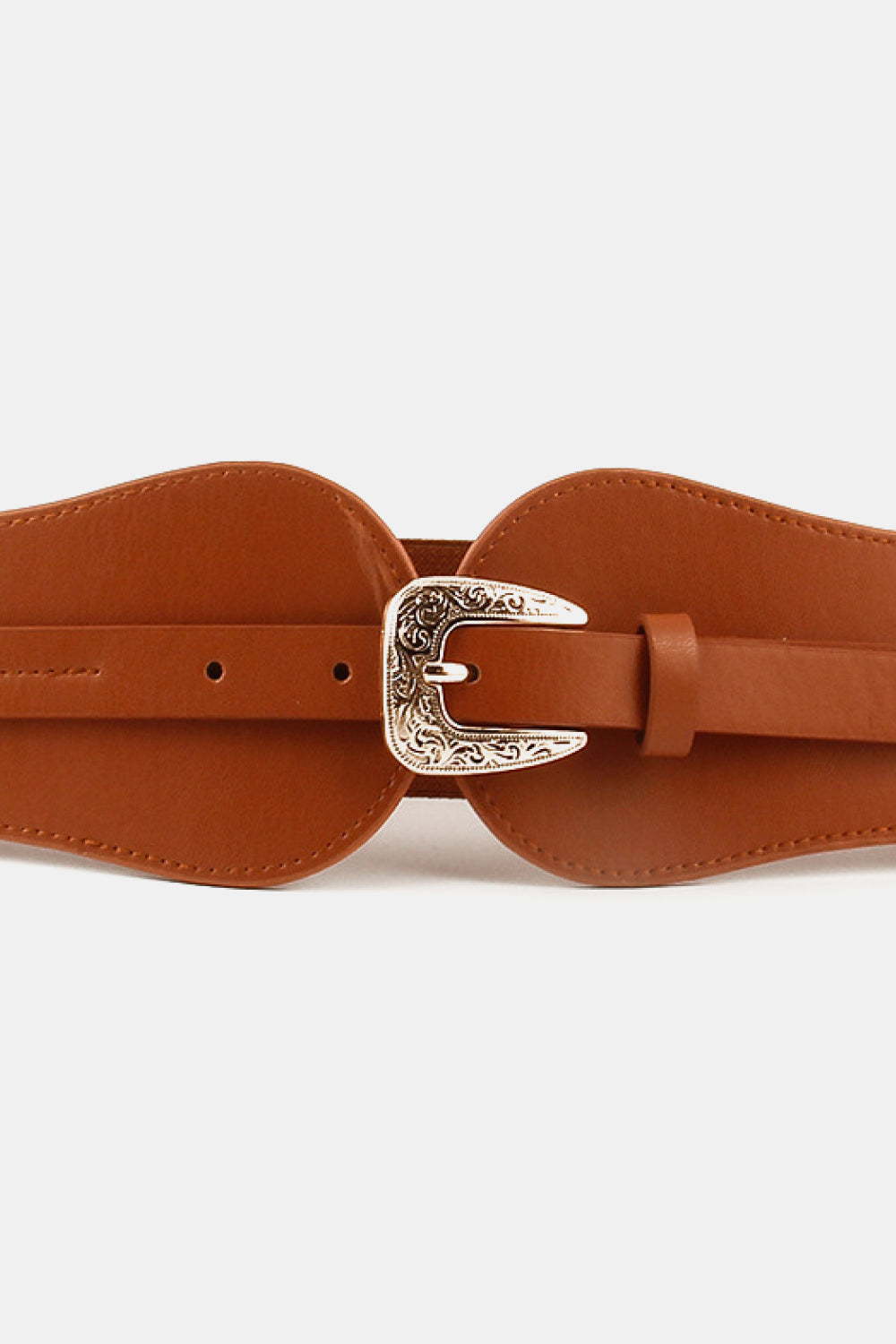 Versatile Wide Elastic Waist Belt with Metal Buckle