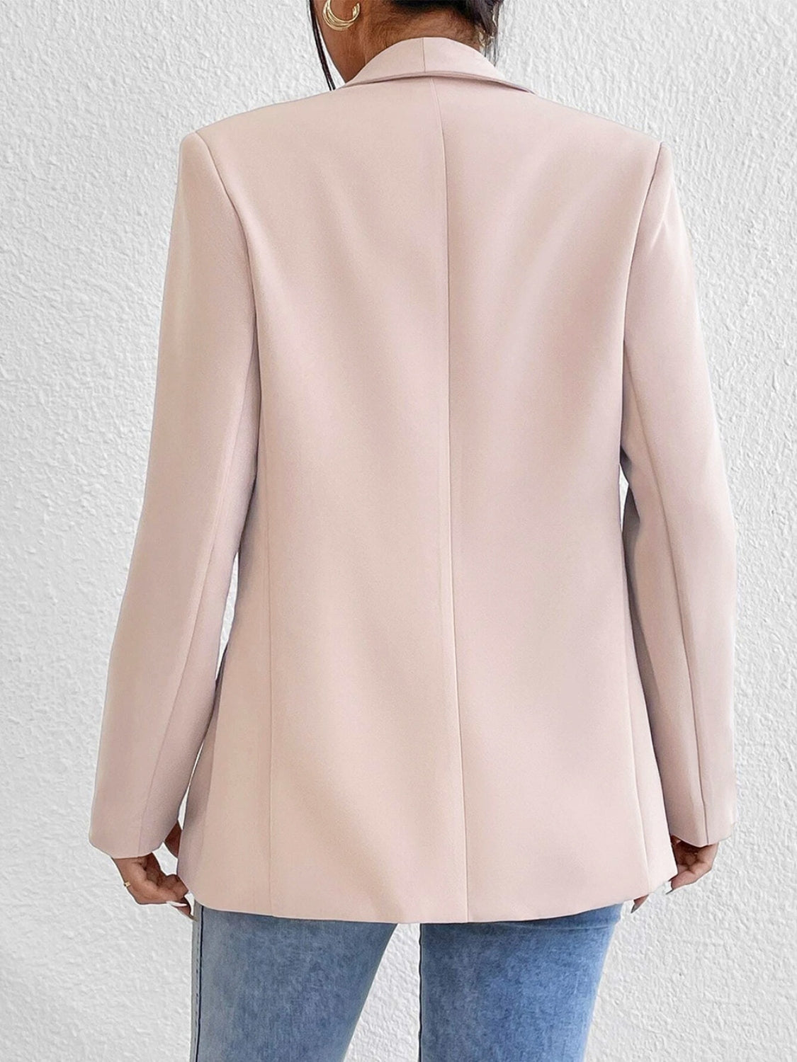 Shawl Collar Long Sleeve Blazer - ShopEasier