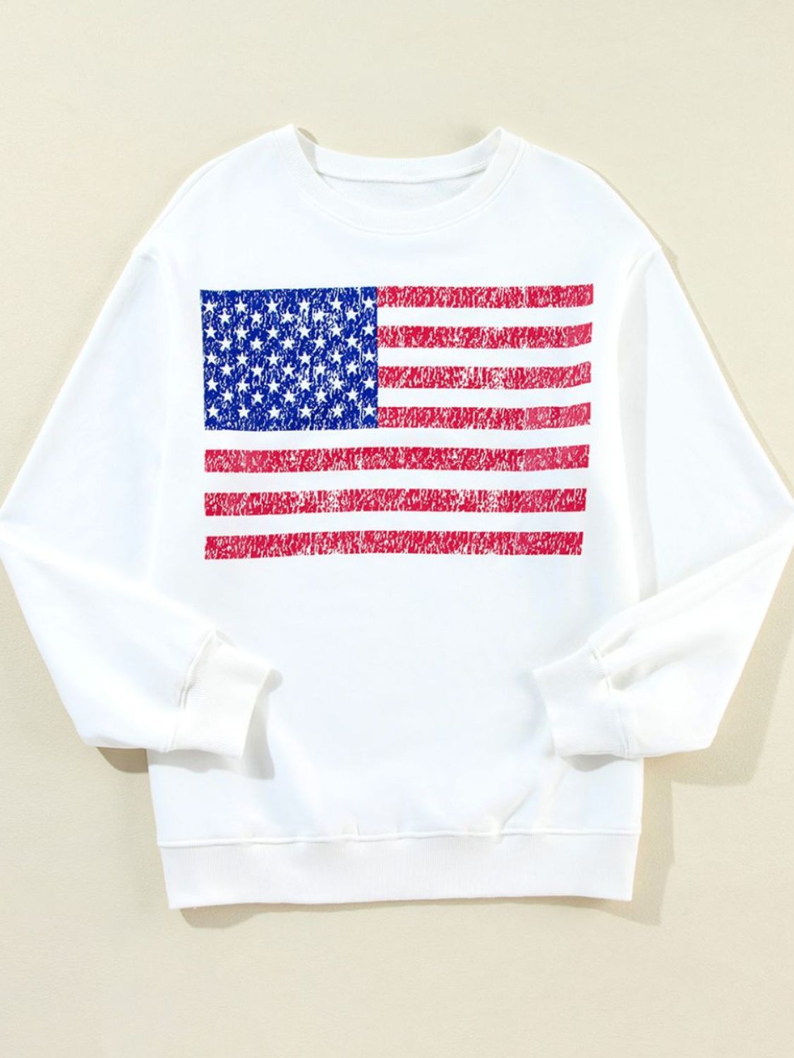 Patriotic Round Neck Long Sleeve Sweatshirt