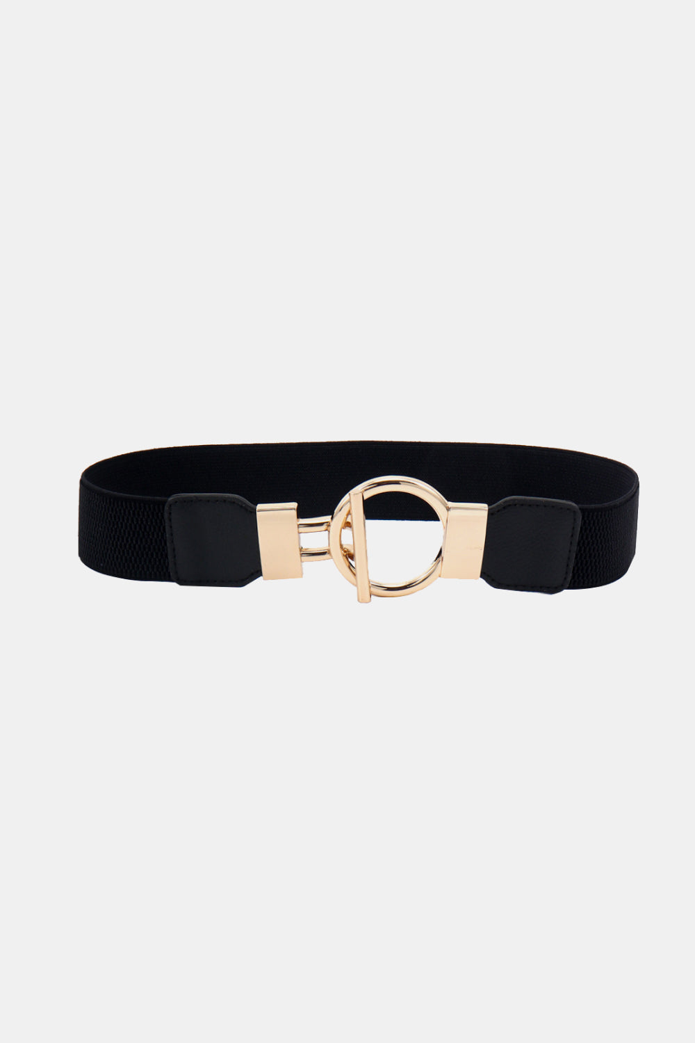 Round Zinc Alloy Buckle PU Leather Belt