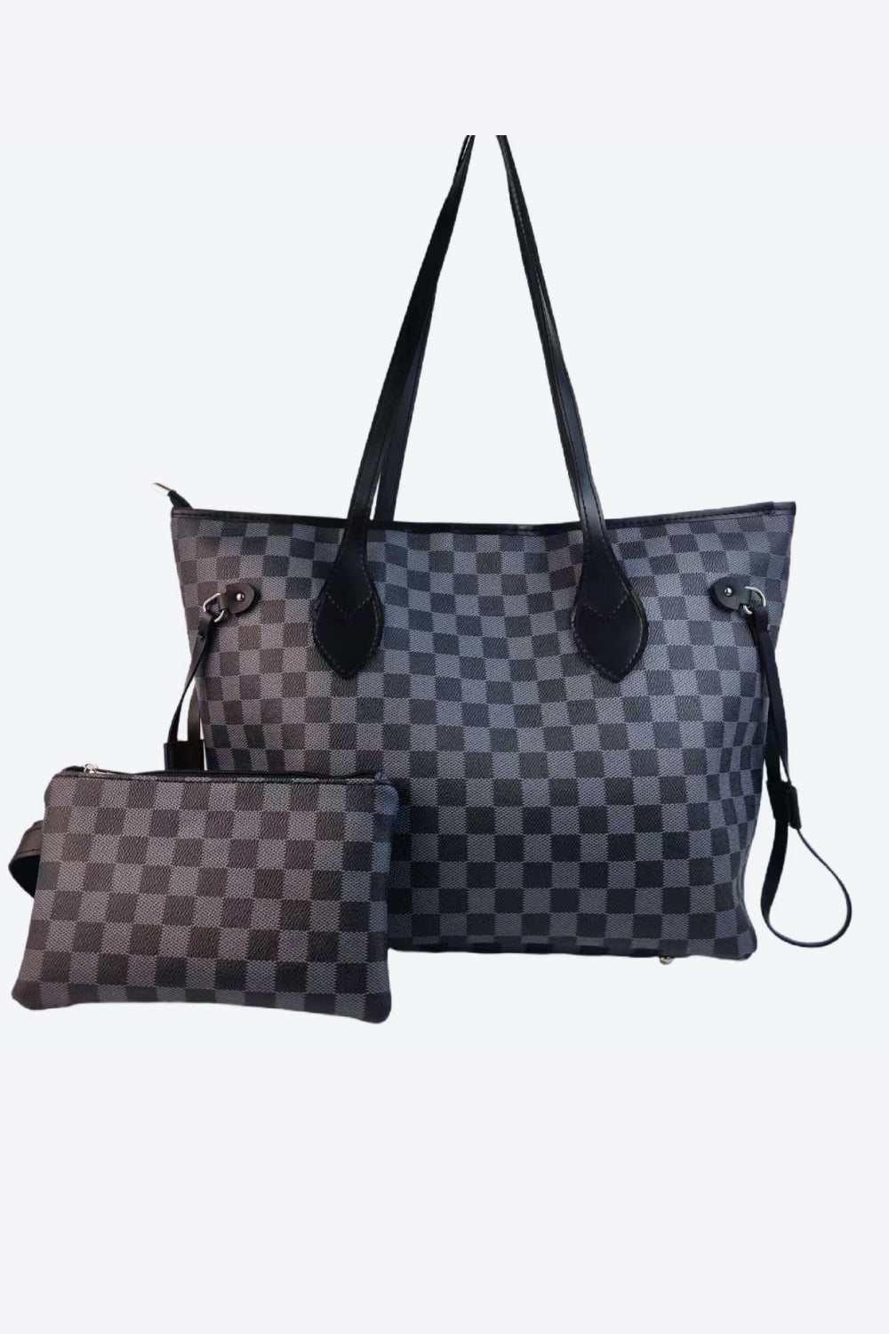 Plaid PVC Two-Piece Tote Bag Set