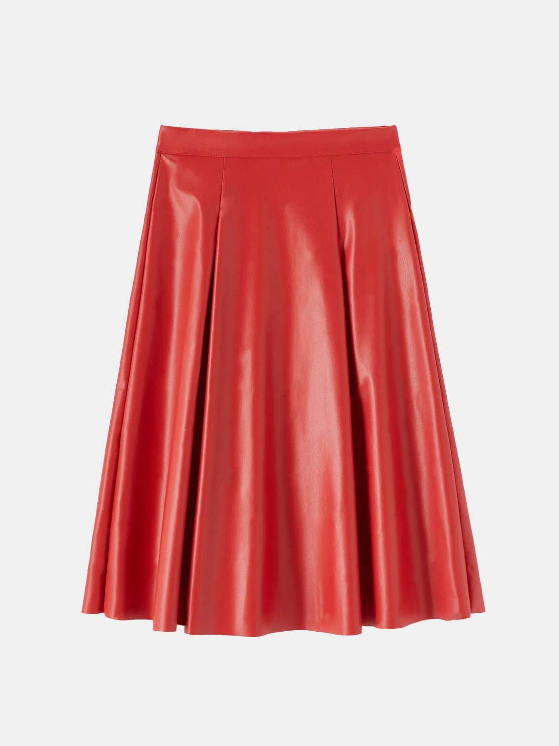 High-Waisted Zippered A-Line Skirt