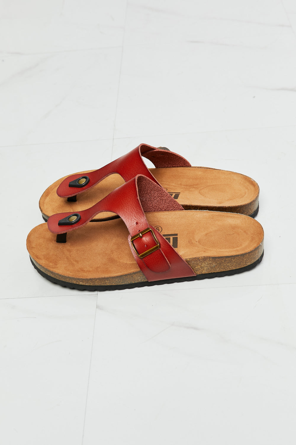 MMShoes Chic Red T-Strap Drift Away Flip-Flop