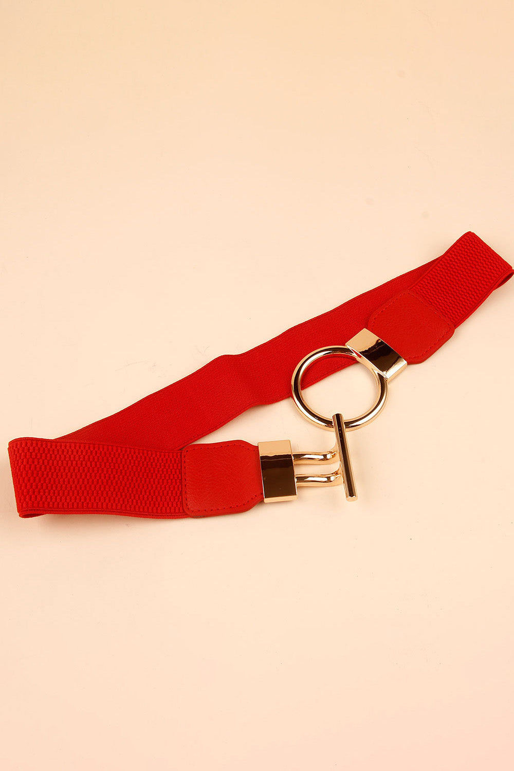 Round Zinc Alloy Buckle PU Leather Belt