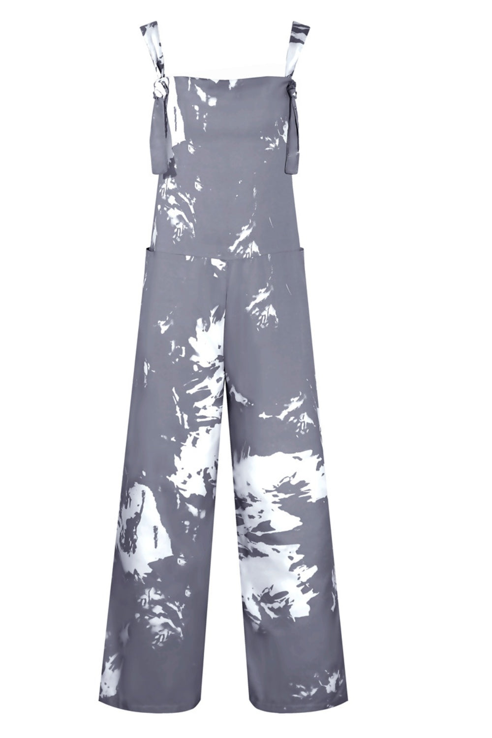 Pocketed Tie-Dye Wide Strap Overalls - ShopEasier