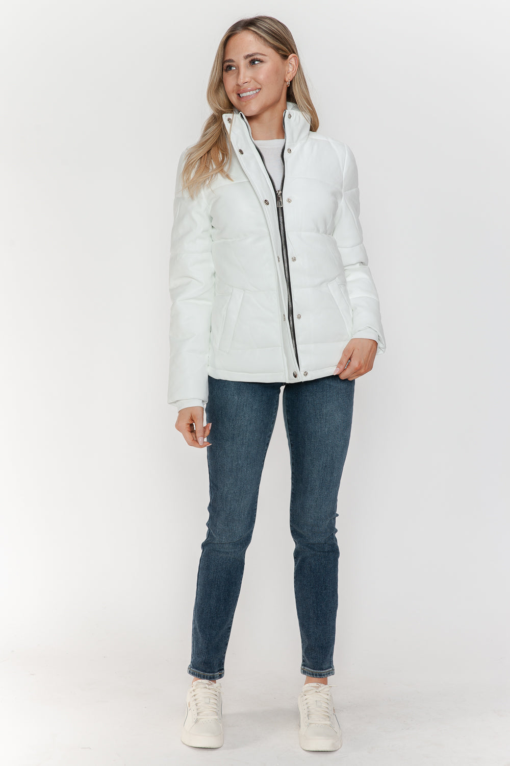 YMI Pocketed Zip Up Turtleneck Puffer Jacket - ShopEasier