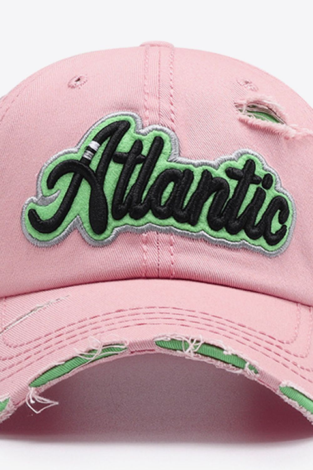 ATLANTIC Graphic Distressed Baseball Cap - ShopEasier