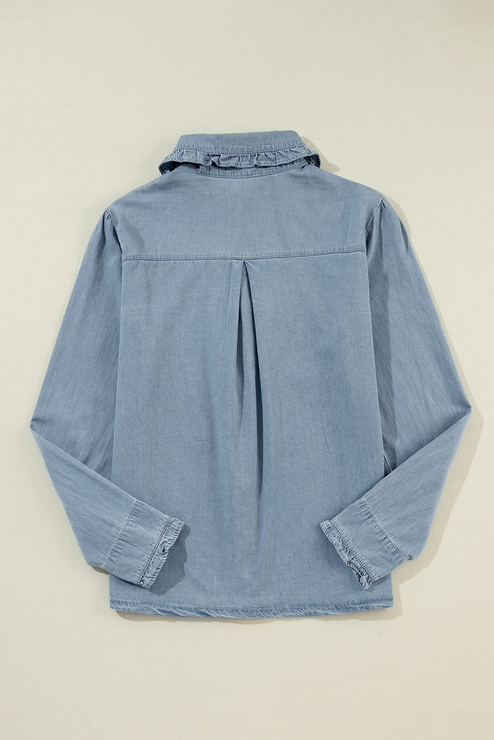 Button Up Long Sleeve Denim Top - ShopEasier